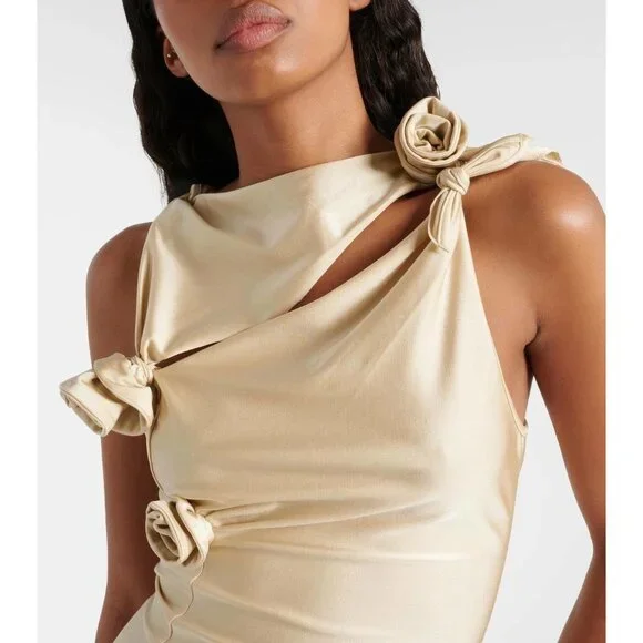 Coperni Gold Asymmetrical Gown with Slit - Picture 13 of 16